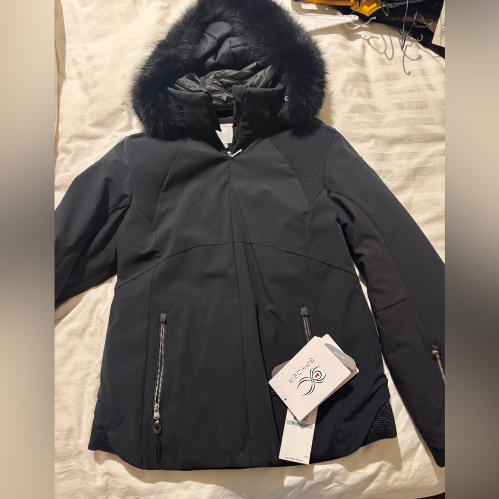 Posh Snyder Women's Black Ski Jacket with Fur Hood